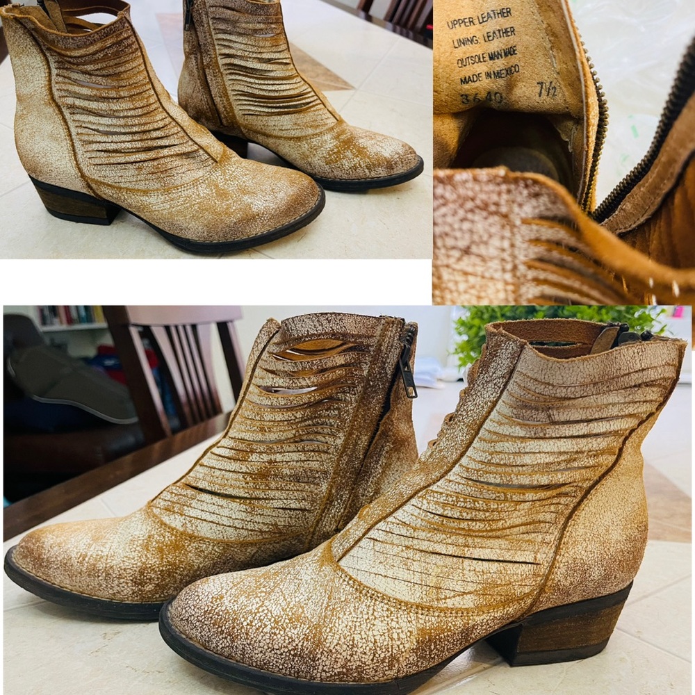 Stylish Distressed Leather Ankle Boots